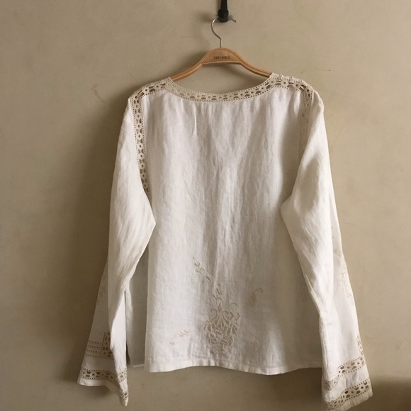 Vintage Embroidered Linen Top - Picture 5 of 7